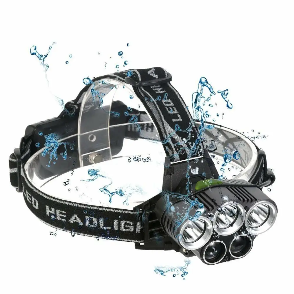 

100000LM 5X XM-L T6 LED Headlamp Rechargeable Head Light Flashlight Head Torch