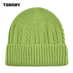 TQMSMY зимняя вязаная шапка для мужчин и женщин, модная однотонная шапка Skullcap для мальчиков и девочек в стиле хип-хоп, вязанные шапочки, Мягкие