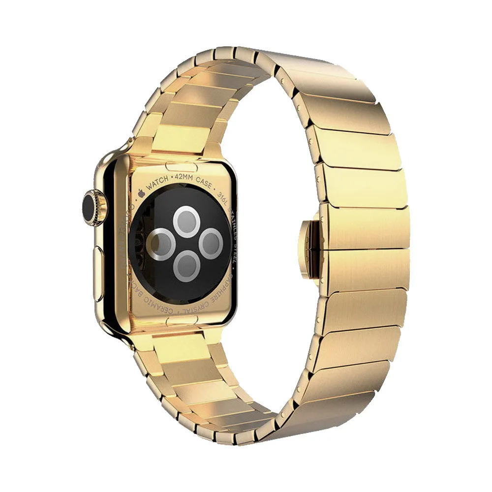 Blue pink Серебристый, розовое золото, ремешок из нержавеющей стали для Apple Watch, ремешок 44, 40 мм, iWatch, ремешок 42, 38 мм, металлический браслет, ремень для Apple watch 5, 4, 3, 2 - Цвет ремешка: Blue pink