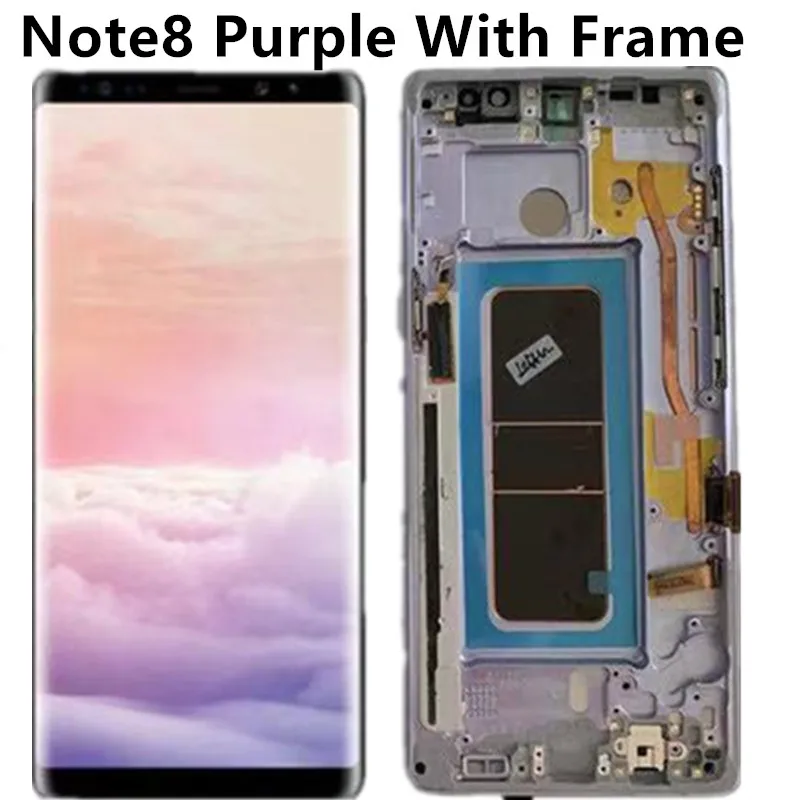 6,3 ''Супер AMOLED lcd с рамкой для SAMSUNG GALAXY Note 8 Note8 дисплей кодирующий преобразователь сенсорного экрана в сборе - Цвет: Note8 Purple Frame