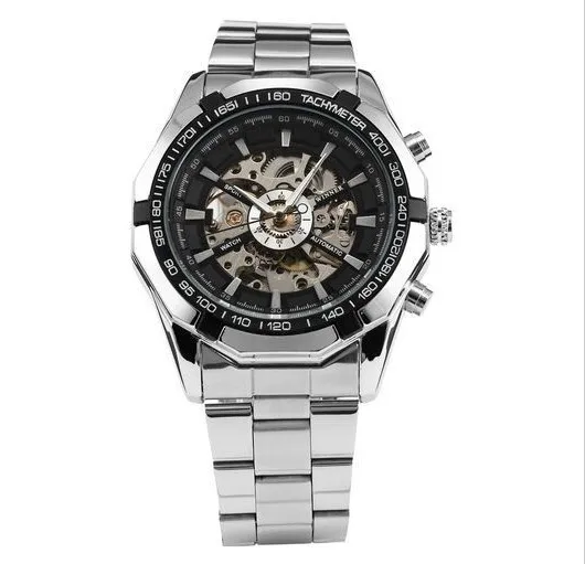 Hot Winner Luxury Brand Luxury Sport Men Automatic Skeleton Mechanical Military Watch Men full Steel Stainless Band Luxury 