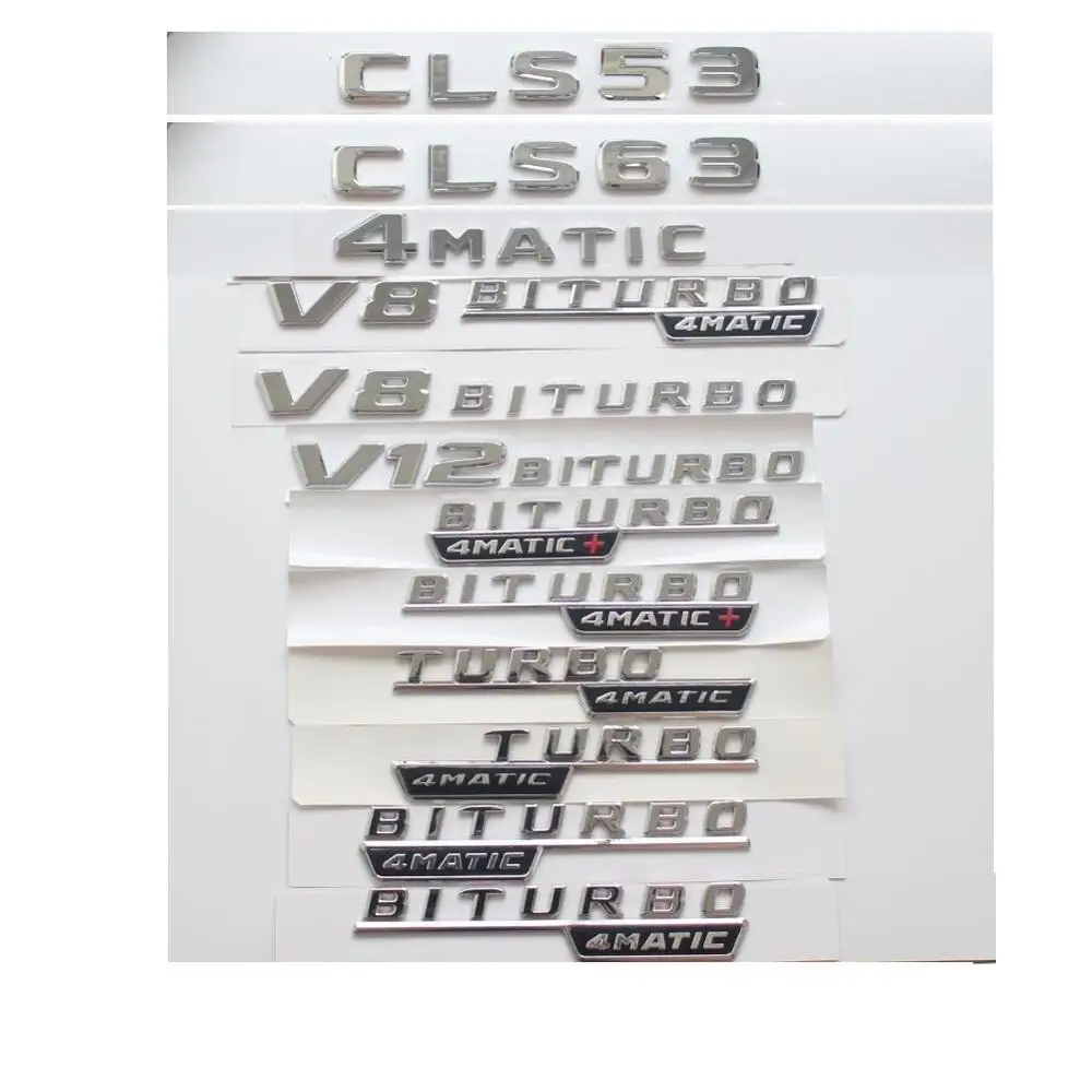 Хромовые буквы CLS53 CLS53s CLS63 CLS63s эмблема V8 V12 BITURBO 4matic наклейка для Benz W218 AMG эмблемы