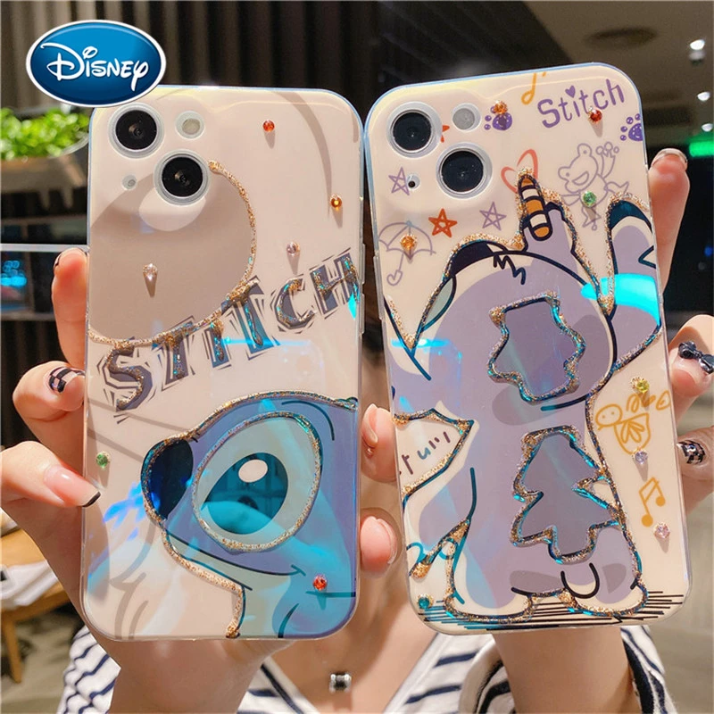 Disney Glitter Stitch Mobile Case For Iphone 13 12 11 Pro Max Cases For Couples Tpu Covers For Iphone13 Xr Xs X 7 8 Plus Funda Animation Derivatives Peripheral Products Aliexpress