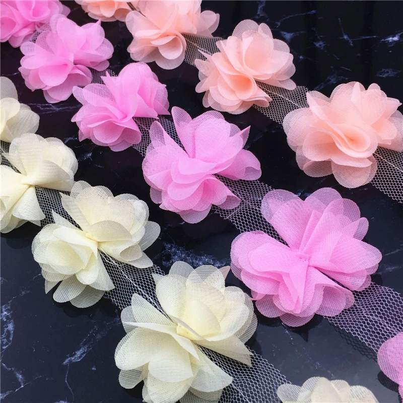 1yard 12pcs Chiffon Fabric for Wedding Dress DIY Sewing