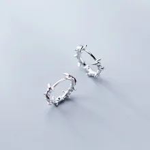 925 Sterling Zilver Doornen Oorringen voor Vrouwen Mini Oor Cirkel Onregelmatige Minimalistische Charmante Sieraden Gepersonaliseerde Oorbel(China)
