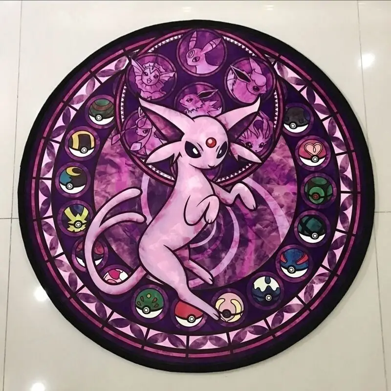 Pokemon Pocket Monsters Pikachu милый аниме комический узор ковер для гостиной Нескользящая подушка для стула круглая E