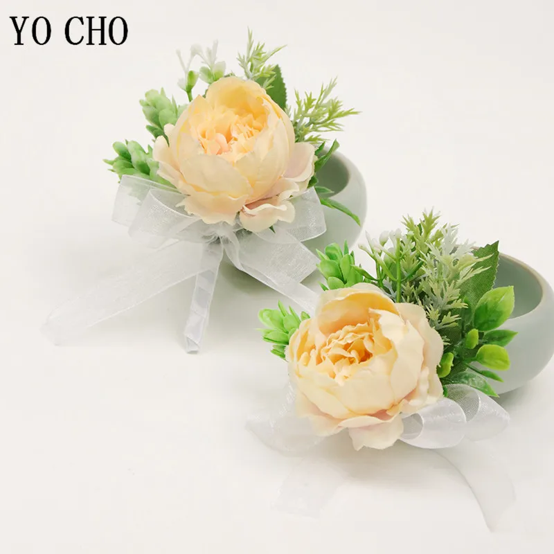 eeuwig viool Skalk YO CHO Zijde Rose Bruiloft Corsages Boutonniere Nep Bloem Bruidegom  Boutonniere Bruiloft Bruid Pols Corsages Meisje Champagne Bloemen| | -  AliExpress