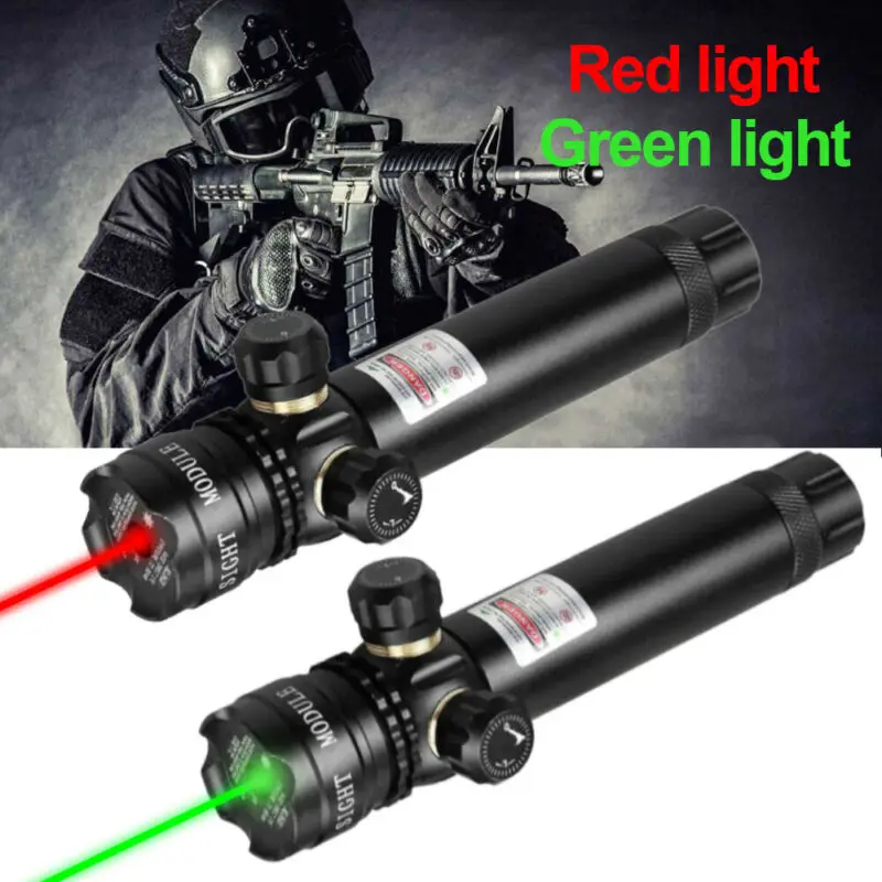 Tactical Hunting Green RED Laser Dot Sight Adjustable Switch 532nm
