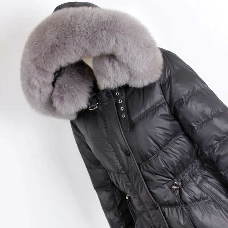 

Women's Down Jacket Fox Fur Collar Winter Coat Female Jacket Women Clothes 2020 Korean Vintage Parka White Duck Down Tops ZT3967