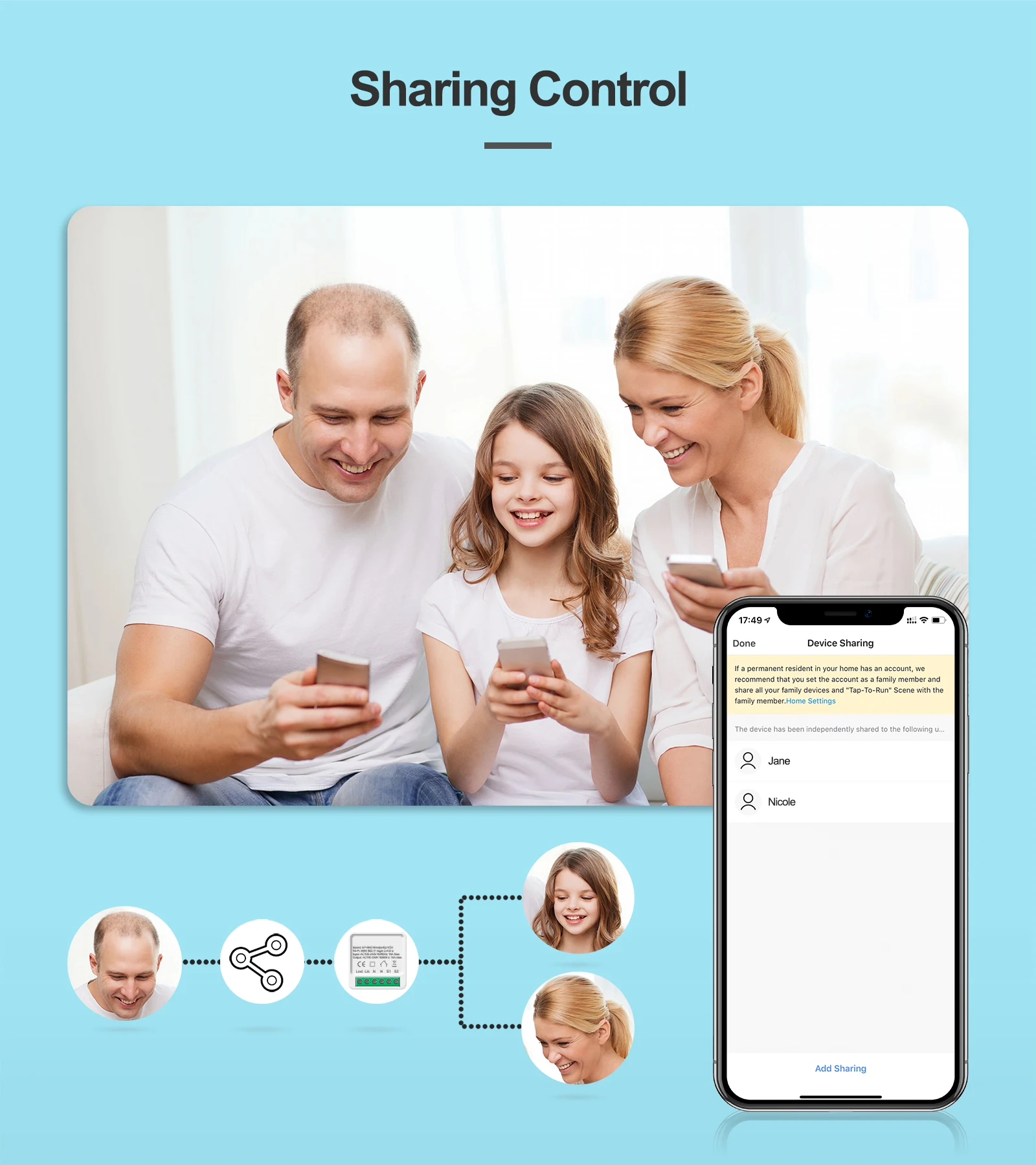 16A Mini Smart Wifi DIY Switch Supports 2 Way Control, Smart Home Automation Module, Works with Alexa Google Home Smart Life App