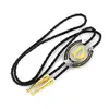 Gold Letter ABCDEFG-Z U shape bolo tie for man Indian cowboy western cowgirl leather rope zinc alloy necktie ► Photo 2/6