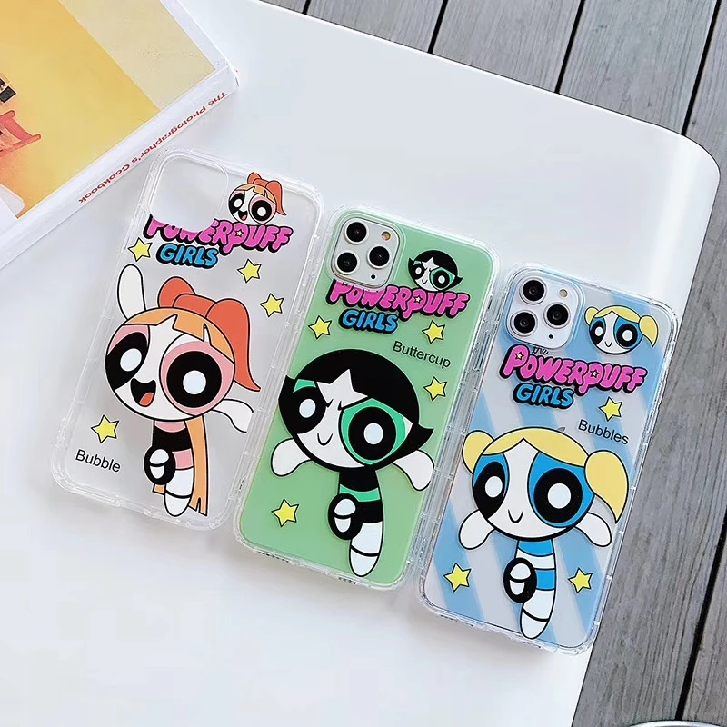 

Powerpuff Girls Policemen cute INS phone case cover for iPhone 11 Pro Max X XR XS Max 8 7 6 S Plus blossom TPU soft clear fundas