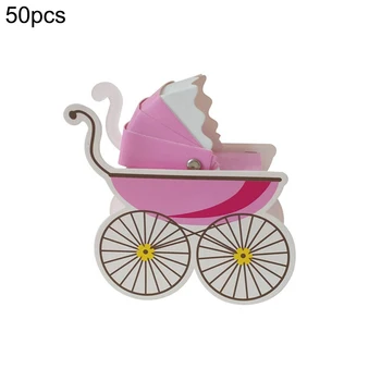 

50pcs Cute Baby Carriage Favor Candy Box Bag New Craft Paper Shower Wedding Favor Gift Boxes Party Box Favors Gifts