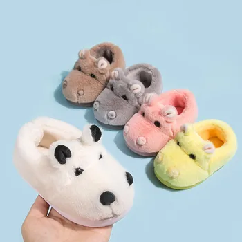 

Children Kids Baby Girls Boys Cute Indoor Cartoon Flock Autumn Winter Warm Casual Shoes pantuflas kids shoes Sapato Infantil