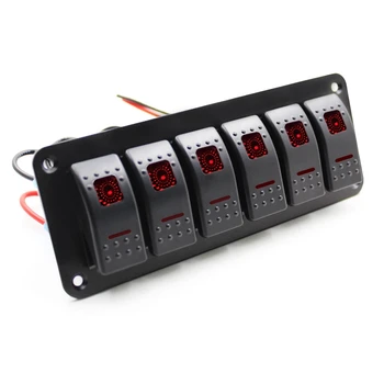 

Practical Boutique 6 Gang 2LED Light Rocker Switch Panel Circuit Breaker 12V-24V Boat Marine W