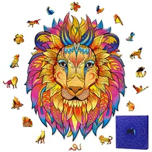 

Hahowa 3d Wooden Animal Puzzles Lion Wood Puzzle With Box Kids Animal Shapes Puzzle Games Toys For Adult Kids Gifts Diy Crafts