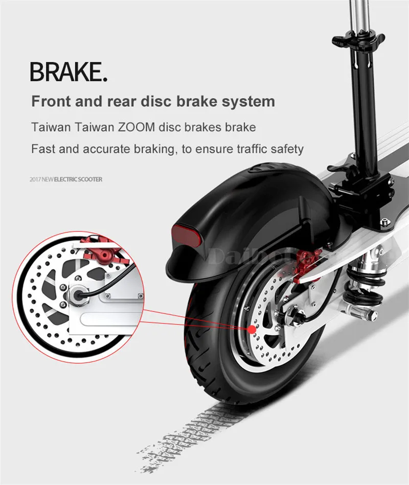 Daibot Folding Electric Bike 48V Two Wheel Electric Scooters 10 inch Motor 500W Portable With Seat Electric Scooters Adults      (26)