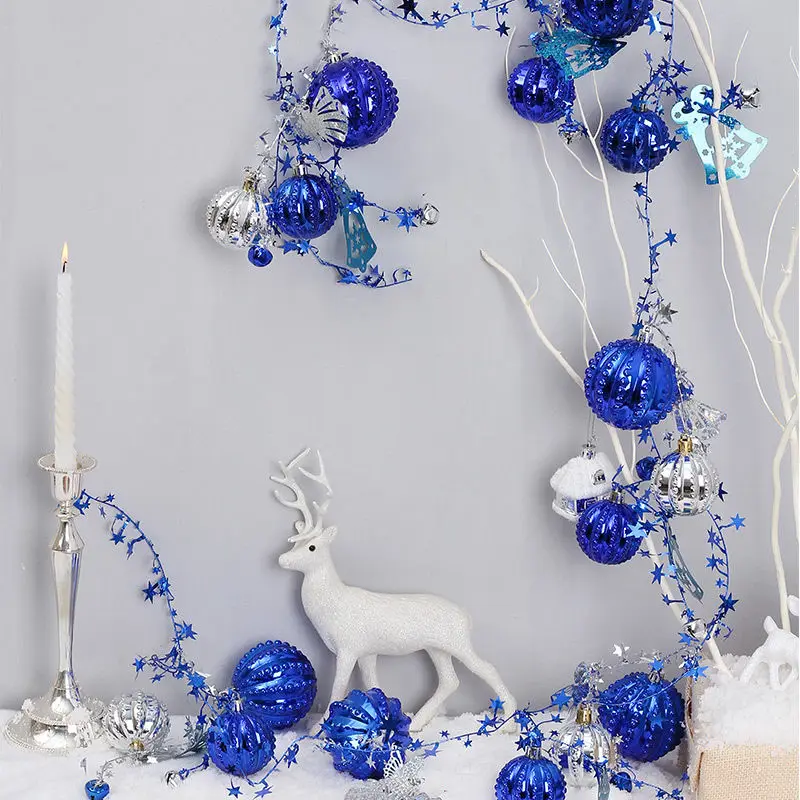 

Merry Christmas 2.4m Beautiful Red Blue Christmas Bell String Xmas Tree Hanging Decorations For Home Party Decor Navidad 2020