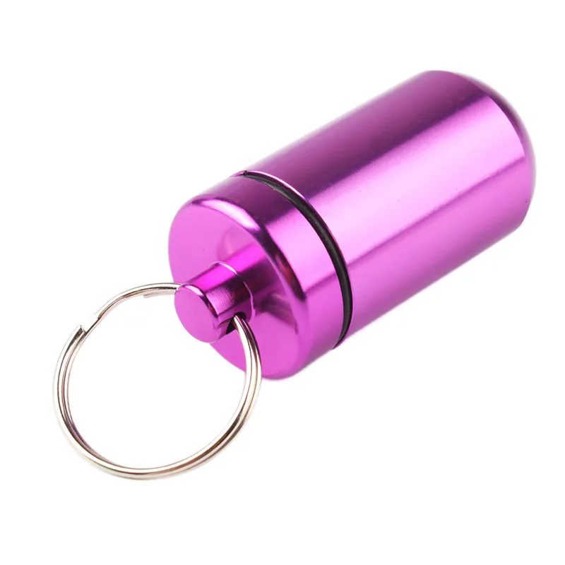 1PC Tragbare Aluminium Pille Fall Tragen Flasche Fall Gehörschutz Ohrstöpsel Box Schlüsselanhänger Outdoor Tasche Pille Box Container_voghion.com