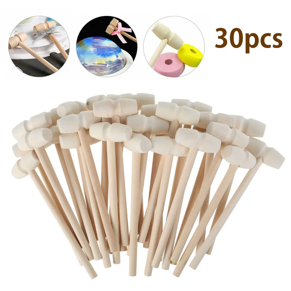 30 Pcs Mini Wooden Hammer 140x42mm Crab Lobster Seafood Crackers Balls Toy Pounder Replacement Wood Mallets Kids Pounding | Инструменты
