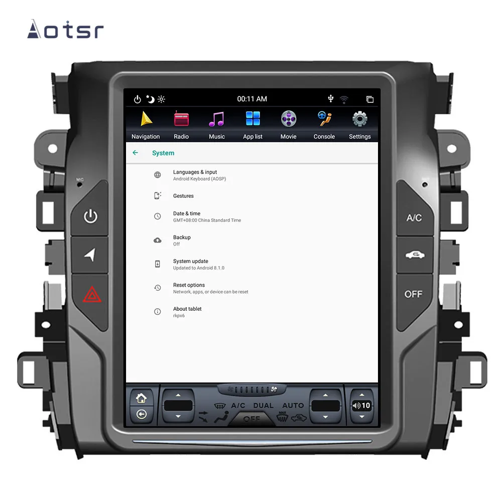 AOTSR Android 8,1 стиль Tesla wifi Автомобильный gps навигатор для Honda AVANCIER+ мультимедийный плеер радио Carplay HD