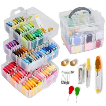

Cross Stitch Threads Embroidery Thread Floss Set Sewing Box Set DIY PP+polyest Multi-function Embroidery Thread Floss Skein Kit