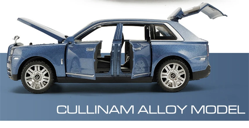 1/32 литые под давлением модели автомобилей из сплава Rolls Royce Cullinan металлическая модель звуковой светильник оттягивающий назад внедорожник для детей 7 открывающихся дверей игрушки для мальчика