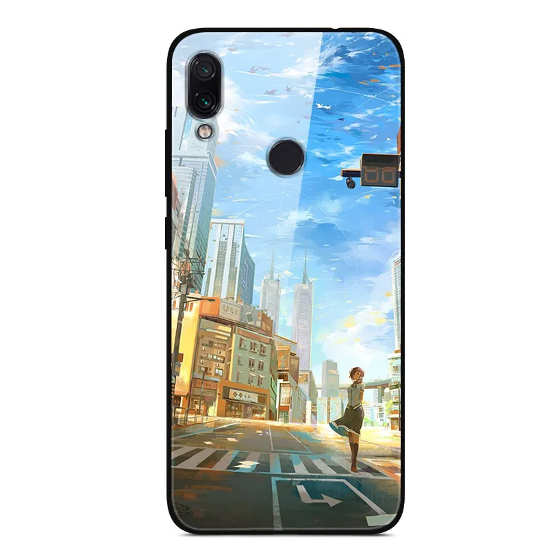 Хаки Окрашенный стеклянный чехол для Xiaomi Redmi 7, силиконовый бампер, закаленное покрытие для Redmi 7A, чехол для Redmi 6 6A, чехол Redmi5 5plus - Цвет: Хаки