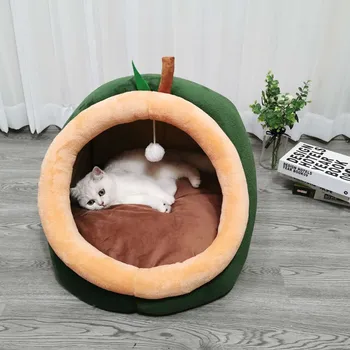 

The New Pet Nest Four Seasons Comfort Plus Velvet Semi-enclosed Cat Nest Small and Medium-sized Dog Nest Pad House Pet Supplies