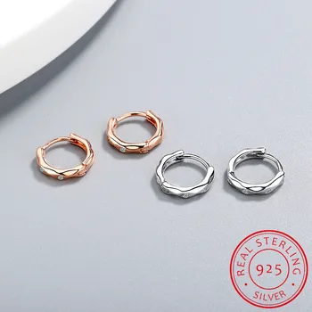 

925 Sterling Silver Gold Huggie Hoop Earrings Clear Zirconia Clip On Circle Silver Earring Tiny Mini Circle