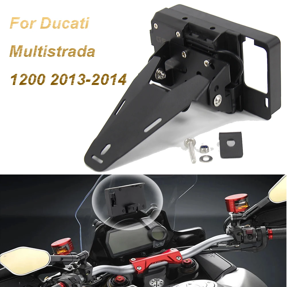 Per Ducati Multistrada 1200 Supporto Per Telefono Gps Per Moto Supporto Per Staffa Caricatore Usb Gps Moto 2013 2014 Multistrada 1200