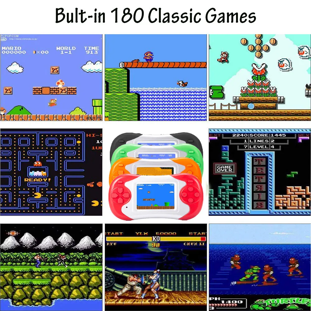 Консоль игровая портативная в ретро стиле 2 5 дюйма 180 игр|Портативные игровые