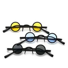 Retro Mini okulary okrągłe mężczyźni metalowa rama złoto czarne czerwone małe okrągłe oprawione okulary przeciwsłoneczne dla kobiet kierowcy gogle tanie tanio Chizequar CN (pochodzenie) Pyłoszczelna CZL518