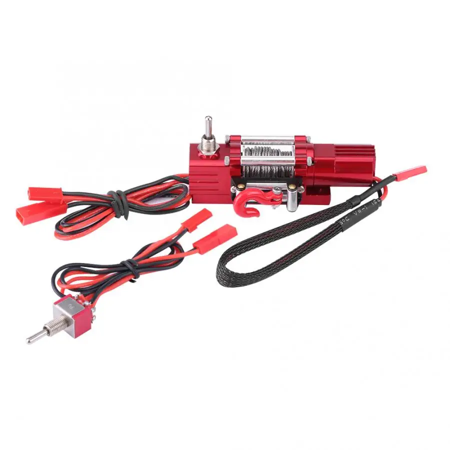 

Hot Steel Wired Simulated Winch for Traxxas HSP Redcat JST Plug Axial SCX10 1:10 RC Crawler Car Winch with Screws Spare Parts