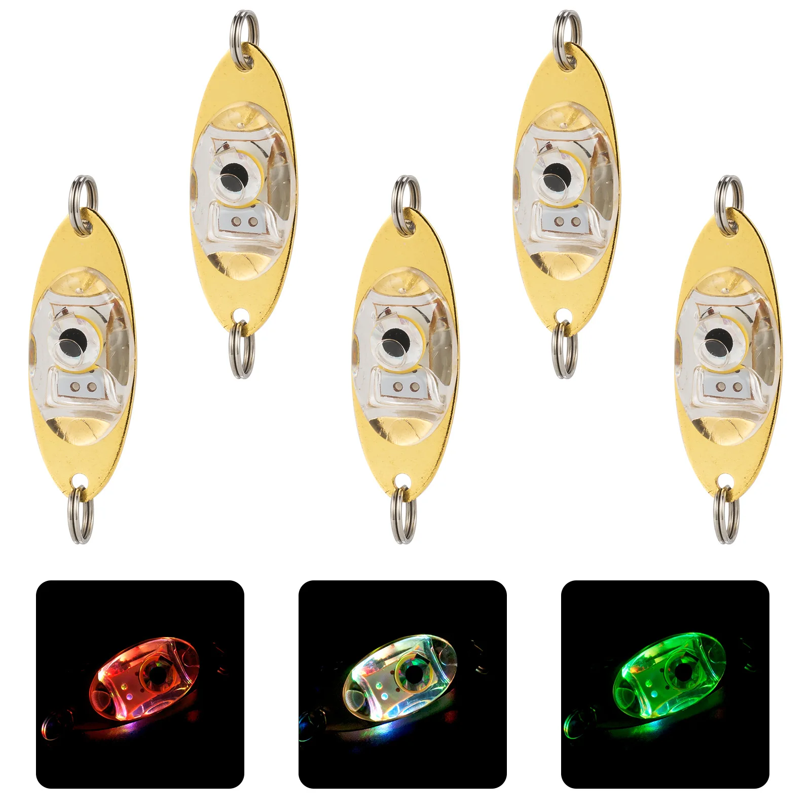 5pcs LED Winter Ice Fishing Lure Luminous Lure Lamp Deep Drop