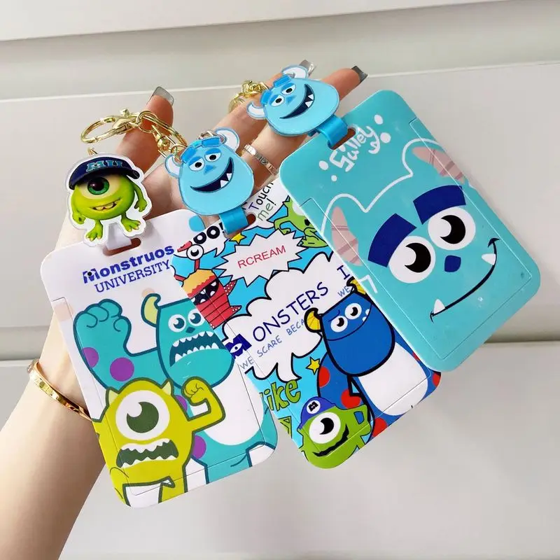 Disney Cartoon Topolino Pooh Anime Figure Cordino Retrattile Access Card Cover Giocattoli Per Bambini Story Stitch Badge Holder Regalo