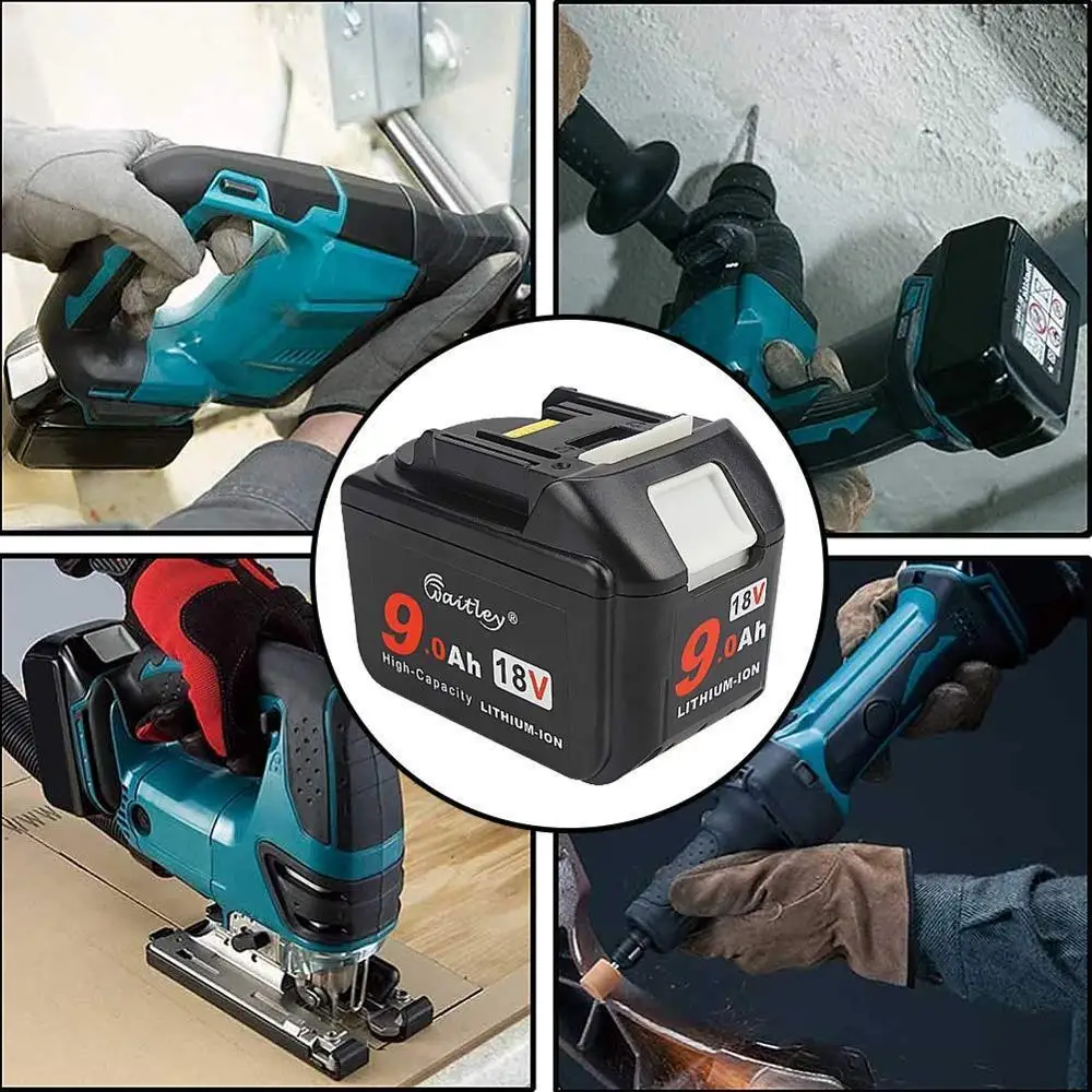 Waitley 2 шт 18V 9.0Ah Батарея для инструмент Makita литий-ионная аккумуляторная 18 вольт 9000 мАч 18 в 9A BL1830 BL1840 BL1850 BL1860