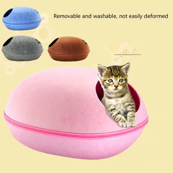 

Four Seasons Universal Felt Pet Nest Felt Cat Litter Semi-closed Removable Eggshell Litter Cat Bed Pet Supplies