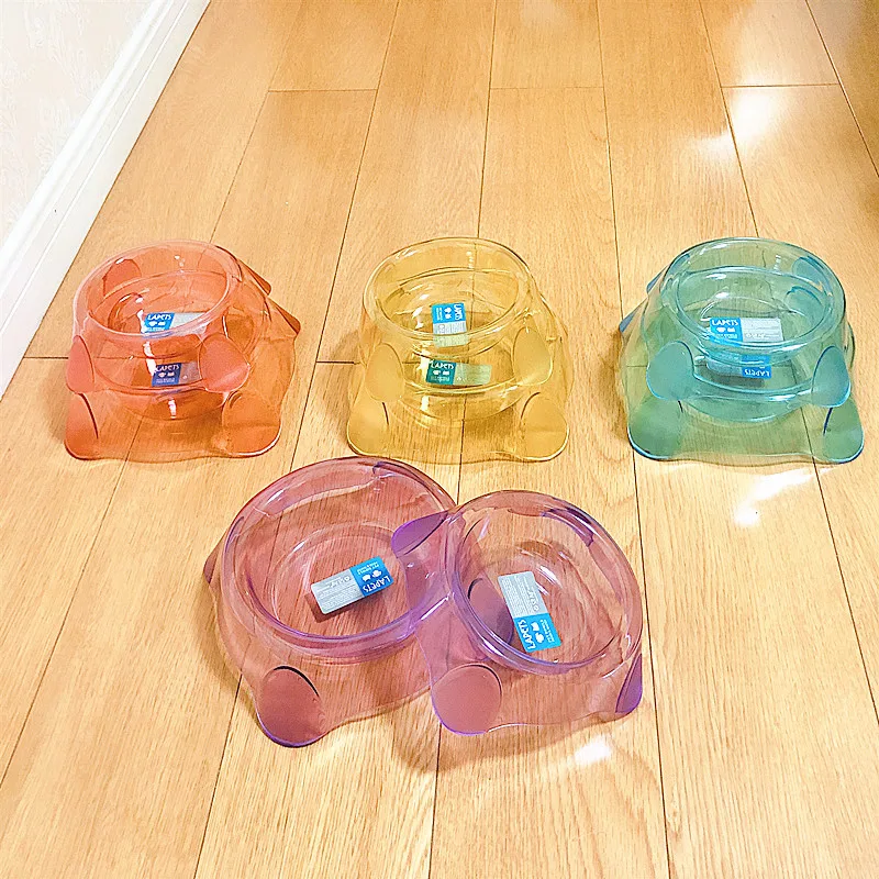 New Candy Color Transparent Crystal Single Bowl Dog Food Bowl Cat Dog Feeder Bowl Universal Affordable Durable Pet Supplies