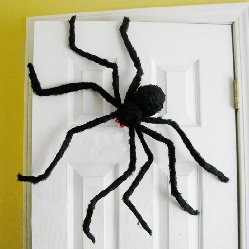 1 шт. большой черный плюшевый Хэллоуин паук реквизит на Хэллоуин для вечерние бар KTV Хэллоуин украшение игрушечная бутафория - Цвет: 75CM