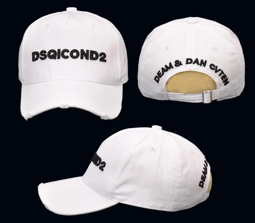 Dsqicond2 хип-хоп бейсболка для женщин и мужчин, хлопковая белая шапка с вышивкой, козырек для рыбалки, кепка DSQ Hoeden Mannen