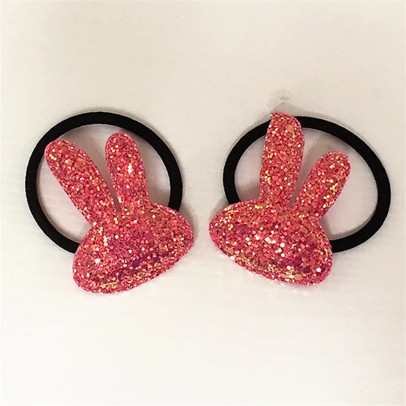 Rose red Rabbit 2 шт., Детская повязка для волос с бантом, популярная, может переворачиваться, цвет, рыбья чешуя, эластичность, круг для волос, многослойные Блестки для волос, аксессуары - Цвет: Rose red Rabbit