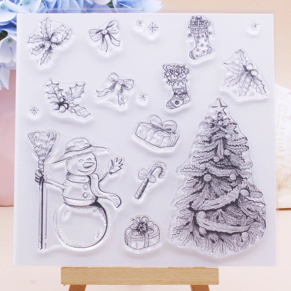 Clear Stamps Christmas Merry Christmas Stamp Clear Stamp Snowman