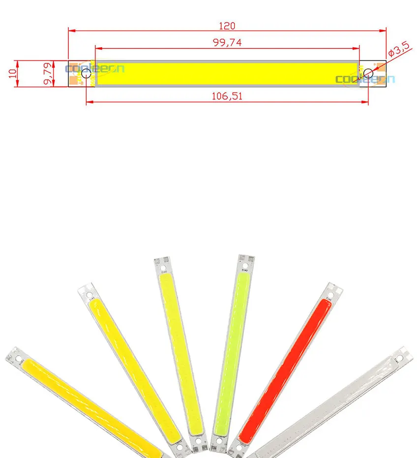 12 В 10 Вт Светодиодный светильник COB полоса красный зеленый синий теплый холодный белый цвет 1000LM DC12V Светодиодный светильник 12 см бар светильник s для Светодиодный светильник DIY