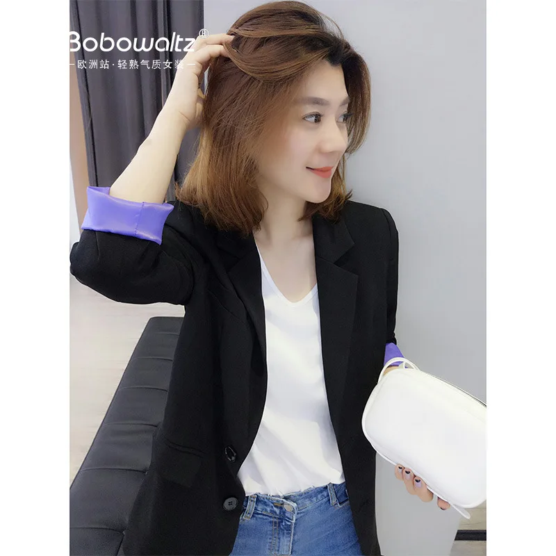 

BOBOWALTZ WOMEN'S Dress Autumn Clothing Women's 2019 New Style Korean-style Versatile Fashion Slim Fit Light Jacket Casual Small