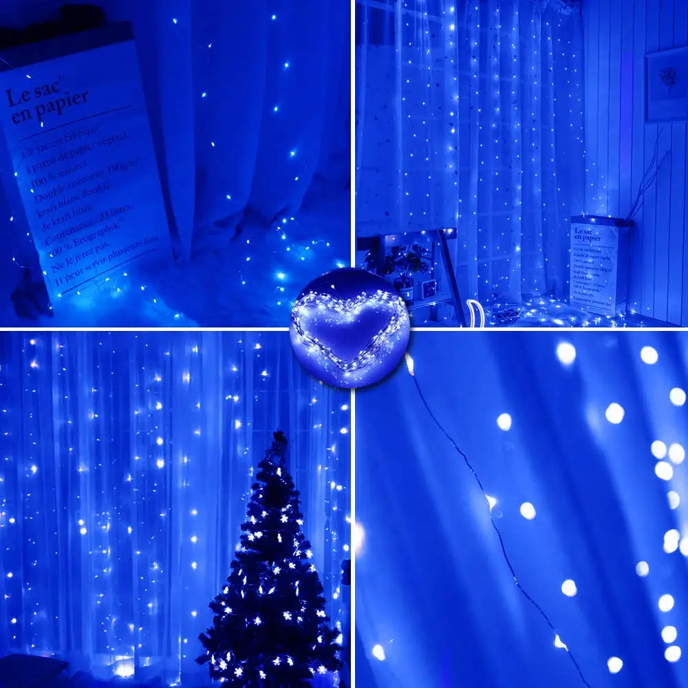 Светодиодный светильник-занавеска С usb-питанием, яркие сказочные огни с дистанционным таймером, водонепроницаемые домашние гирлянды, вечерние, рождественские украшения