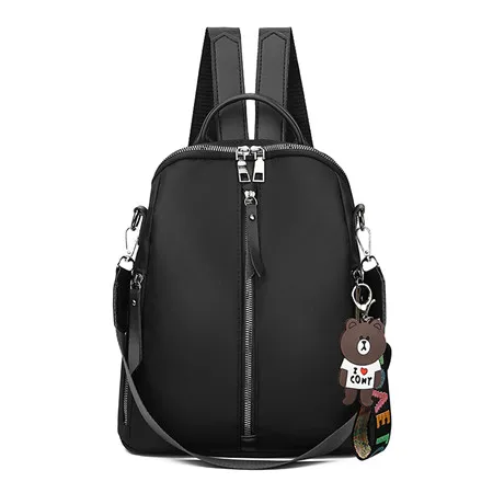 SAC New Fashion Zipper Design Women Backpacks Quality Soft Canvas Backpacks For Girls Female School Bag Bagpack Rucksack mochila - Цвет: Black