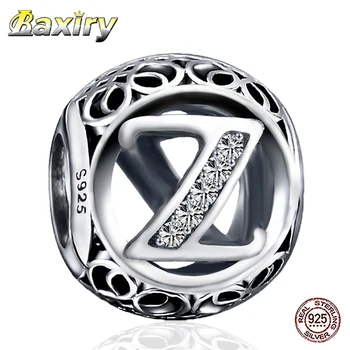 

Jewelry Making Alphabet Letter Beads 925 Sterling Silver Fit Charms Silver 925 Original Bracelets Beads 2020 DIY Gift