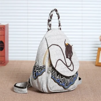 

Hot Vintage string appliques women traveller backpacks!Nice animal prints lady Zipper&Hasp backrack New Original Canvas backruck