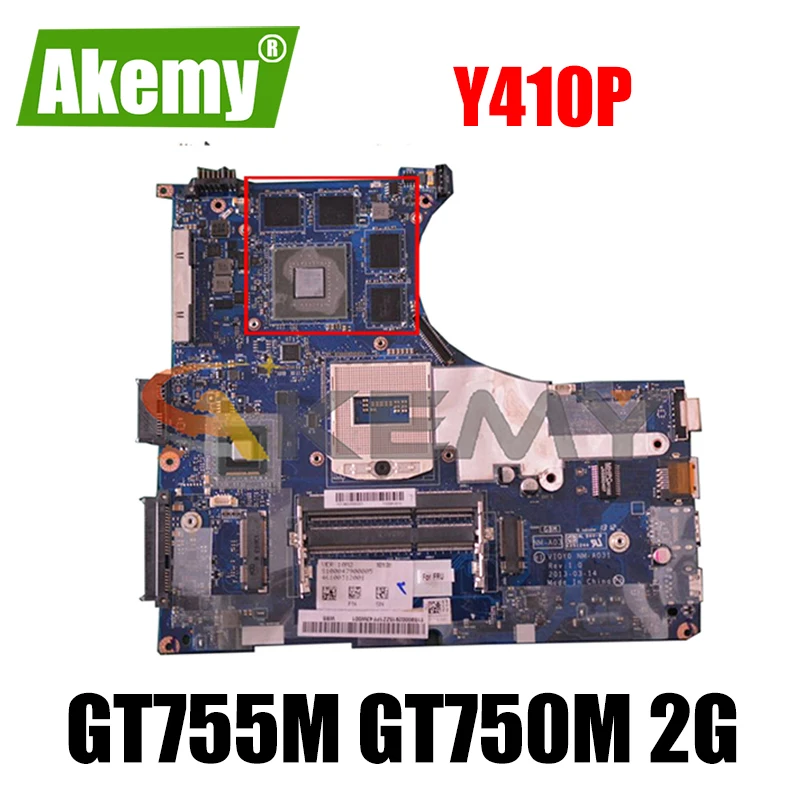 Akemy VIQYO NM-A031 подходит для Lenovo Y410P Материнская плата ноутбука 11S90003628 PGA947 GPU GT755M GT750M 2G